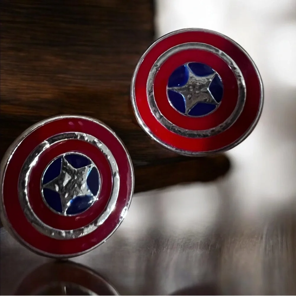 Large Red and Blue Shield Cufflinks